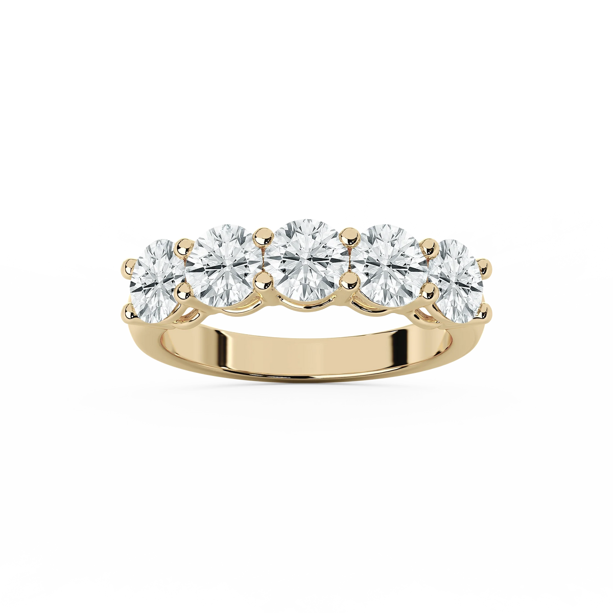 Luka Round LGD Five Stone Shared Prong Anniversary Band - 14K Yellow Gold / 3.5 ctw