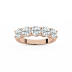 Luka Round LGD Five Stone Shared Prong Anniversary Band - 14K Rose Gold / 2.5 ctw