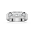 Andrew 1 ⅕ ctw Round LGD 5.20mm Channel Mens Wedding Band - 14K White Gold