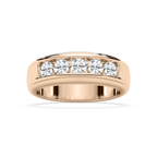 Andrew 1 ⅕ ctw Round LGD 5.20mm Channel Mens Wedding Band - 14K Rose Gold