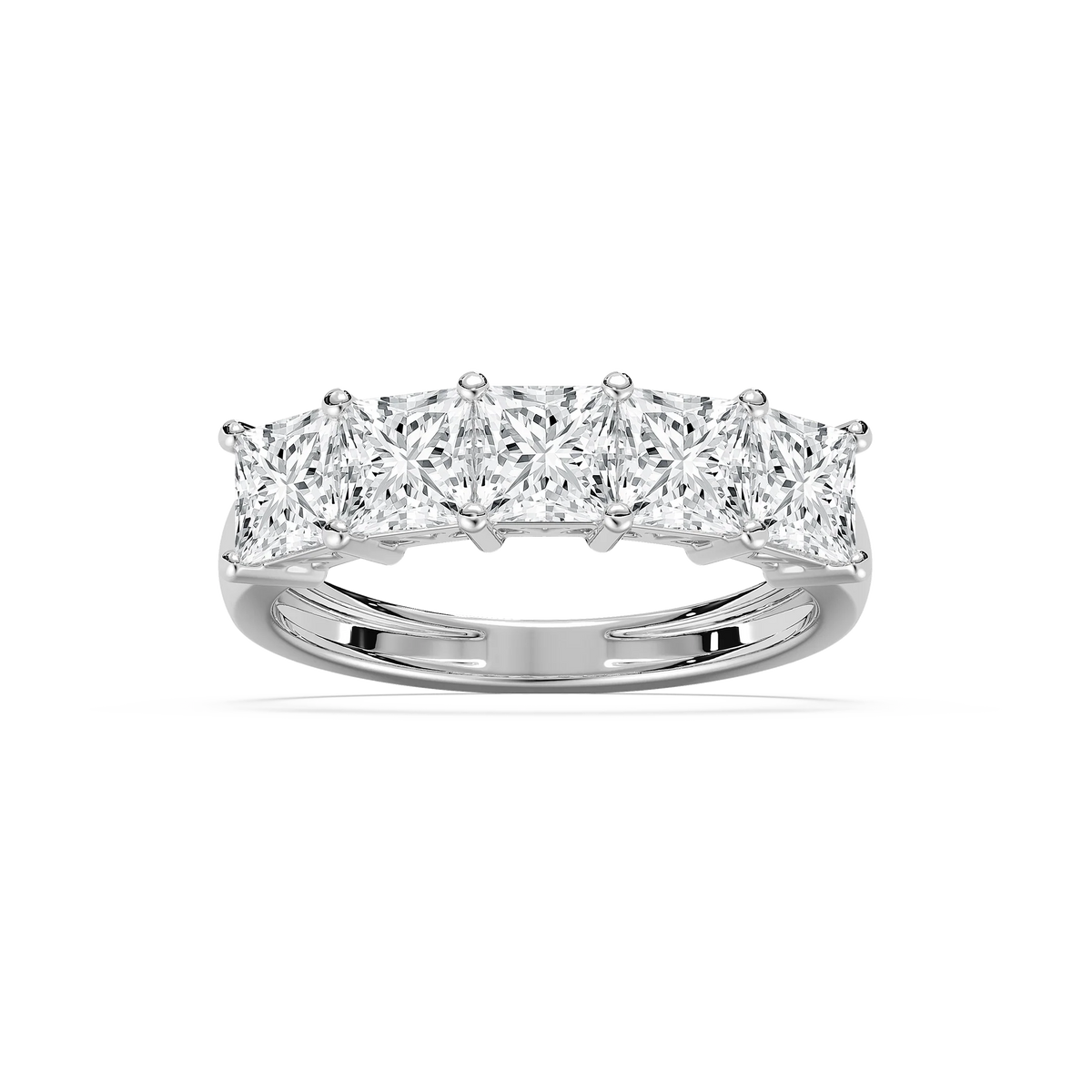 Londyn 2 ½ ctw Princess LGD Five Stone Shared Prong Anniversary Band - 14K White Gold
