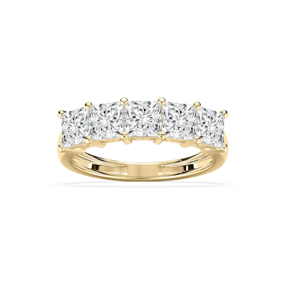 Londyn 2 ½ ctw Princess LGD Five Stone Shared Prong Anniversary Band - 14K Yellow Gold