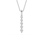 Round LGD Five Stone Vertical Necklace