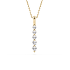 Round LGD Five Stone Vertical Necklace