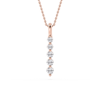 Round LGD Five Stone Vertical Necklace