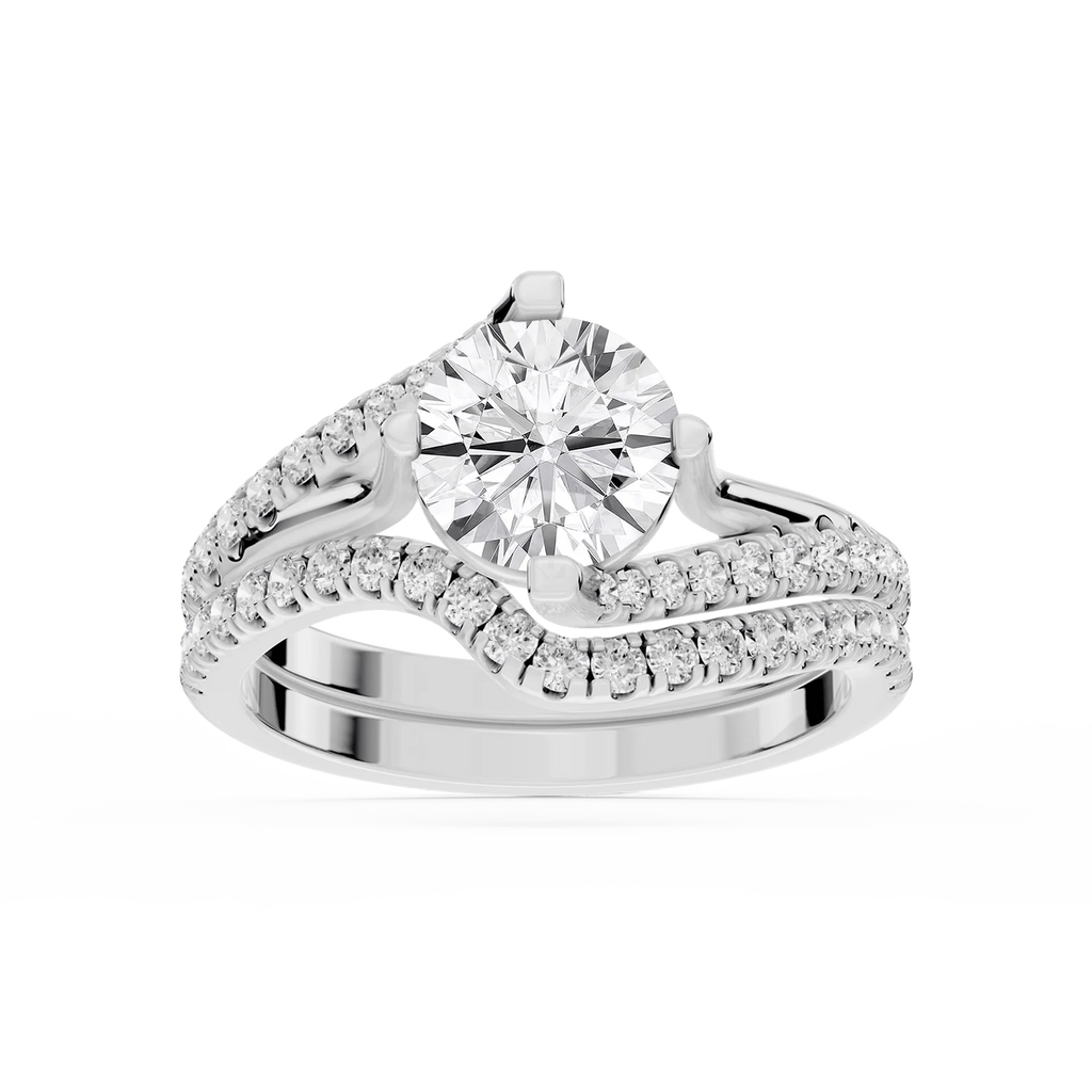Maelynn LGD Asymmetrical Split Shank Wedding Set