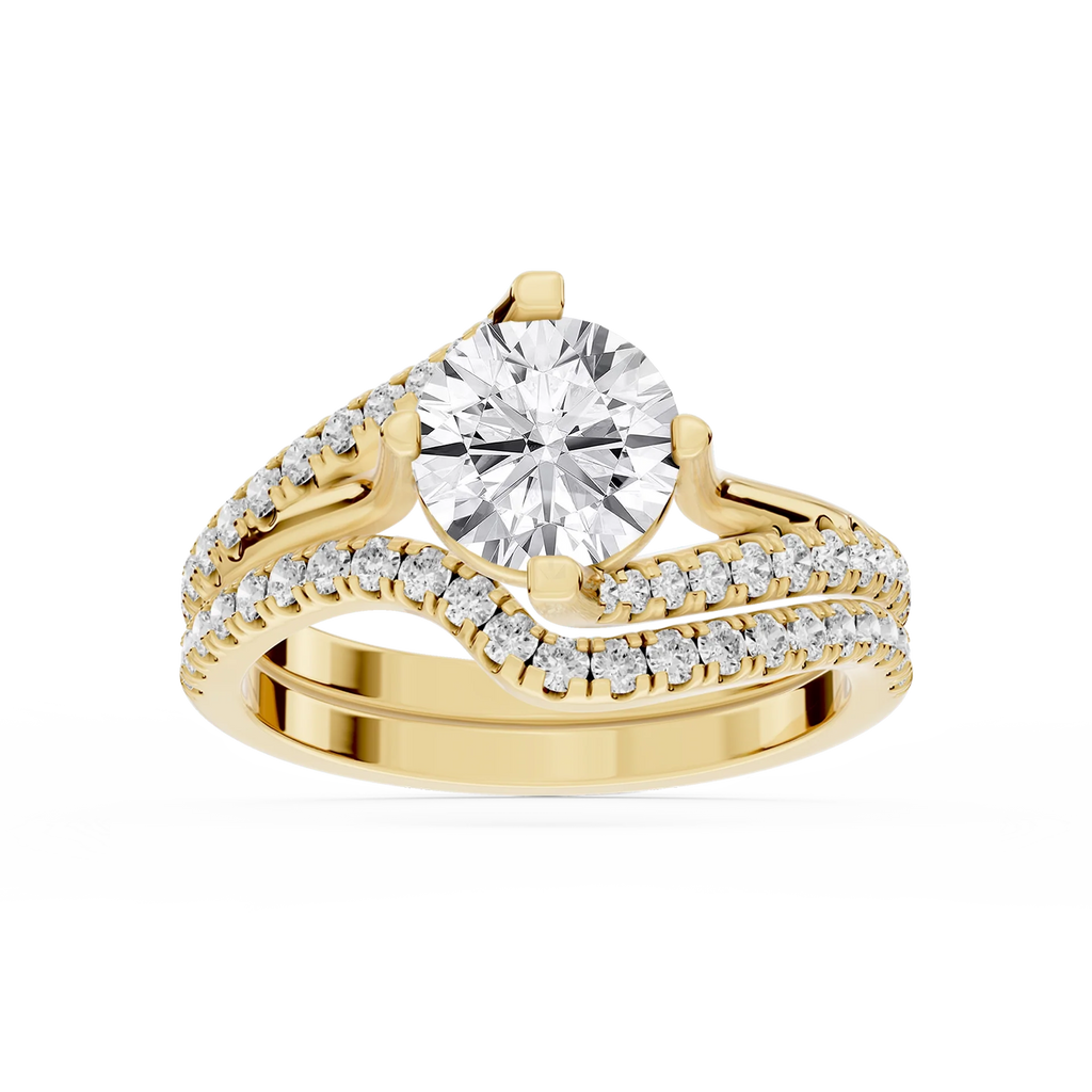 Maelynn LGD Asymmetrical Split Shank Wedding Set