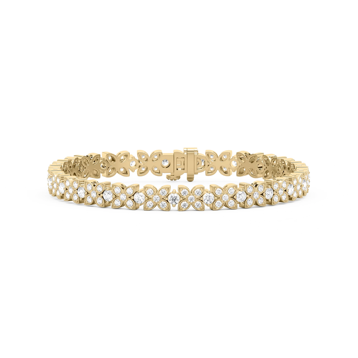 4 ¹⁄₈ ctw Round LGD Floral Bracelet  - 7 Inches