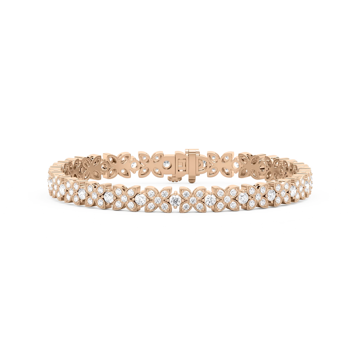 4 ¹⁄₈ ctw Round LGD Floral Bracelet  - 7 Inches