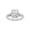 Florence Radiant LGD Milgrain Bezel Three Stone Engagement Ring
