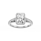 Florence Radiant LGD Milgrain Bezel Three Stone Engagement Ring