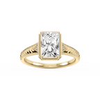 Florence Radiant LGD Milgrain Bezel Three Stone Engagement Ring