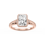 Florence Radiant LGD Milgrain Bezel Three Stone Engagement Ring