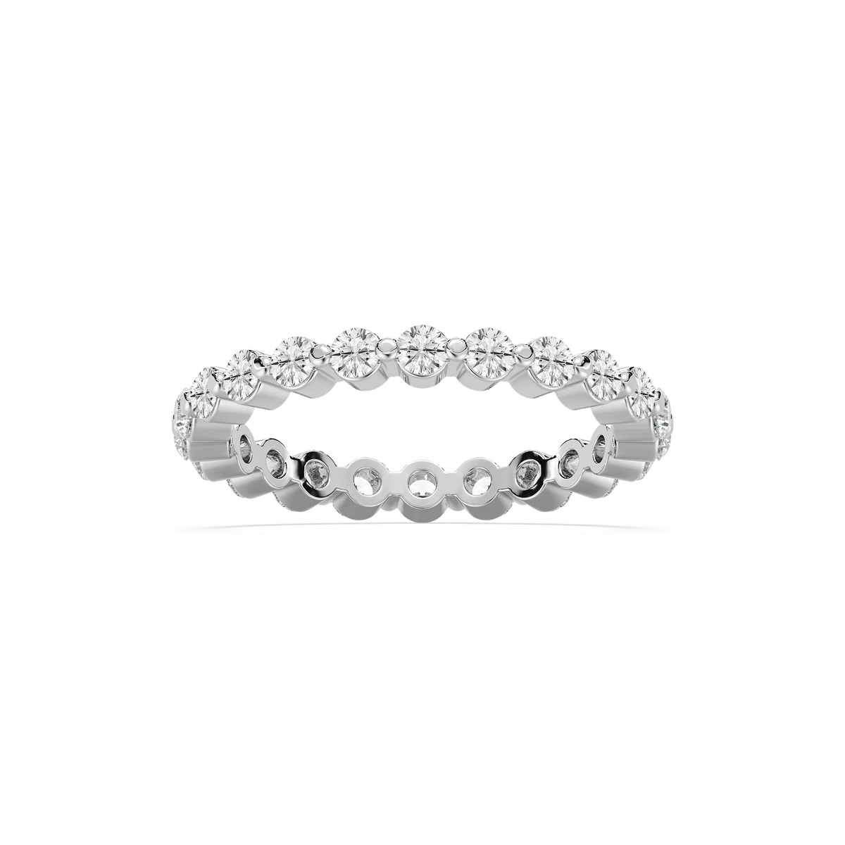Aspyn 7/8 ctw Round LGD Shared Prong Eternity Band - 14K White Gold