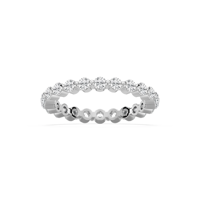 Aspyn 7/8 ctw Round LGD Shared Prong Eternity Band - 14K White Gold