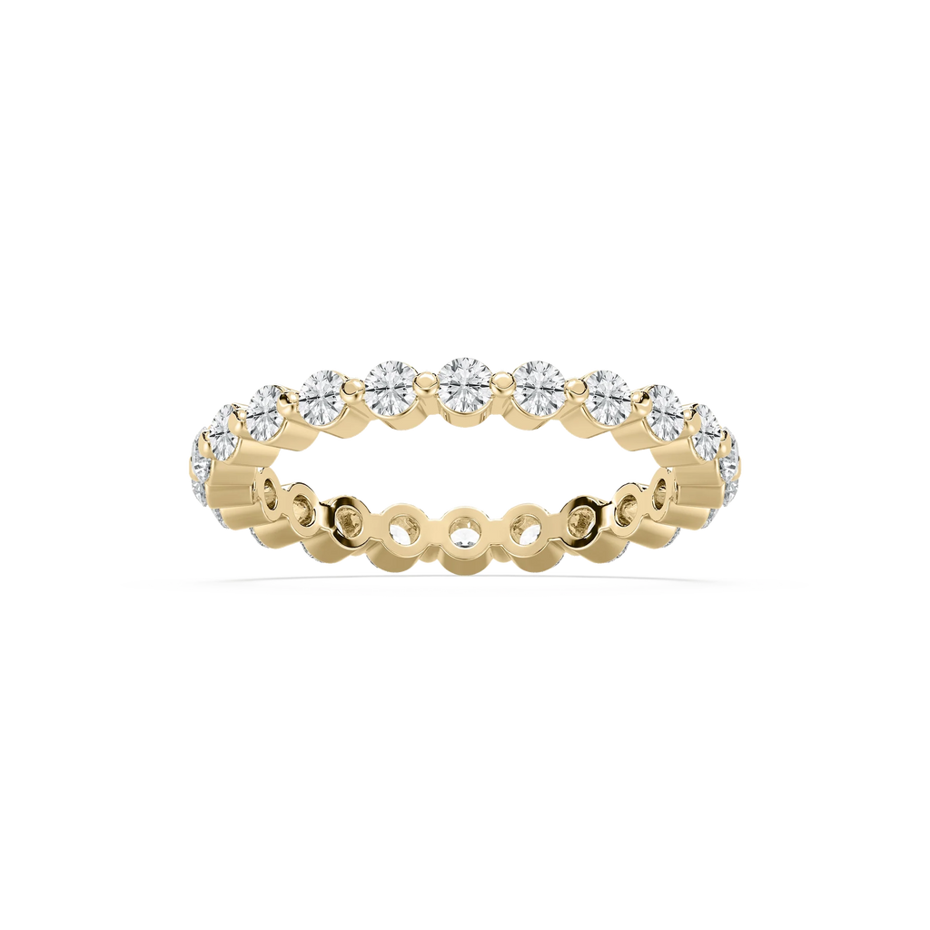 Aspyn 7/8 ctw Round LGD Shared Prong Eternity Band - 14K Yellow Gold