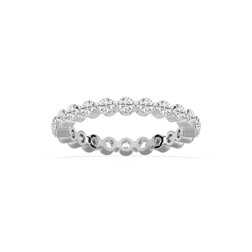 Aspyn 7/8 ctw Round LGD Shared Prong Eternity Band - 18K White Gold