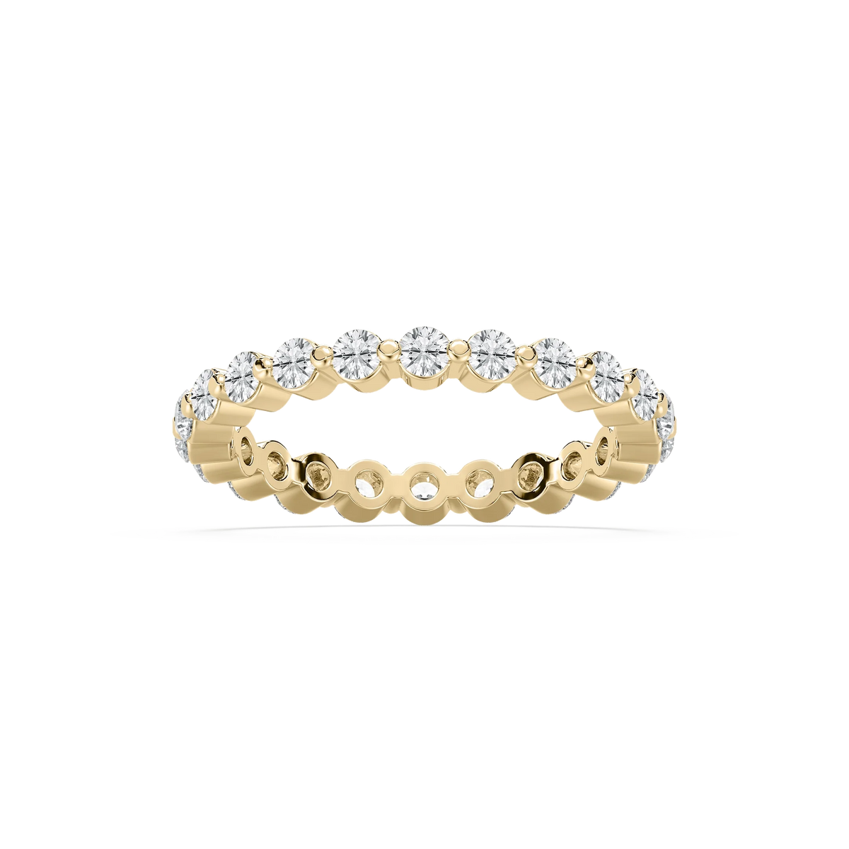 Aspyn 7/8 ctw Round LGD Shared Prong Eternity Band - 18K Yellow Gold