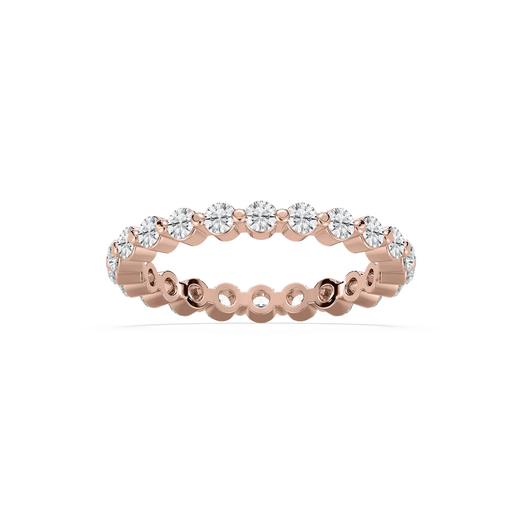 Aspyn 7/8 ctw Round LGD Shared Prong Eternity Band - 18K Rose Gold