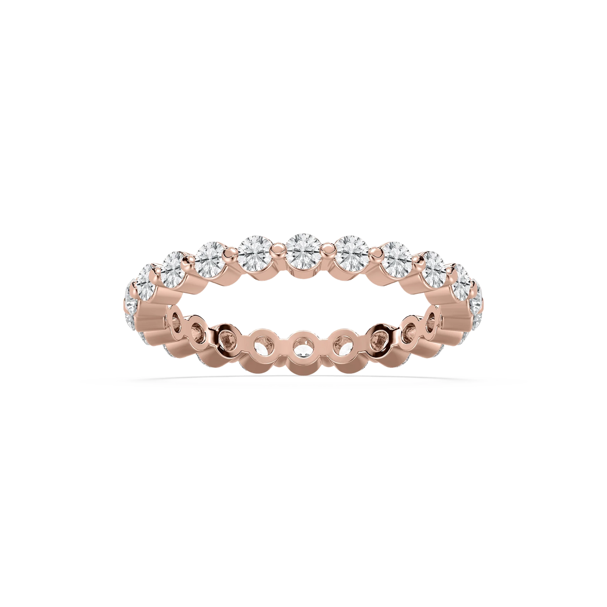 Aspyn 7/8 ctw Round LGD Shared Prong Eternity Band - 18K Rose Gold
