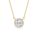 Round LGD French Halo Pendant   - 18 Inches