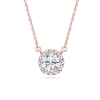 Round LGD French Halo Pendant   - 18 Inches