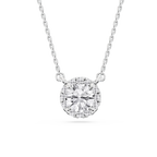 Round LGD French Halo Pendant   - 18 Inches