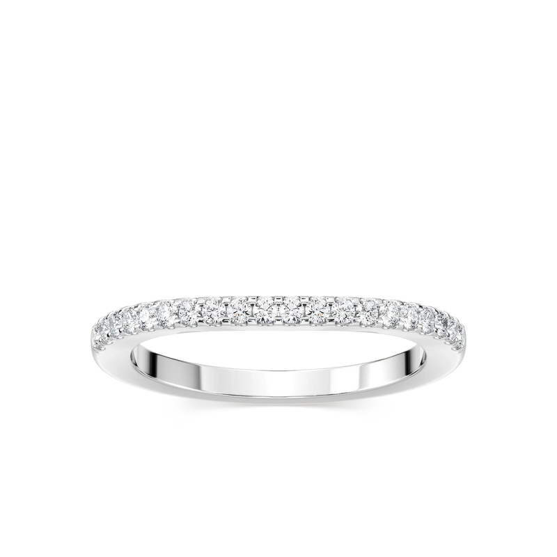 Frost Round LGD Pave Curved Band - 14K White Gold