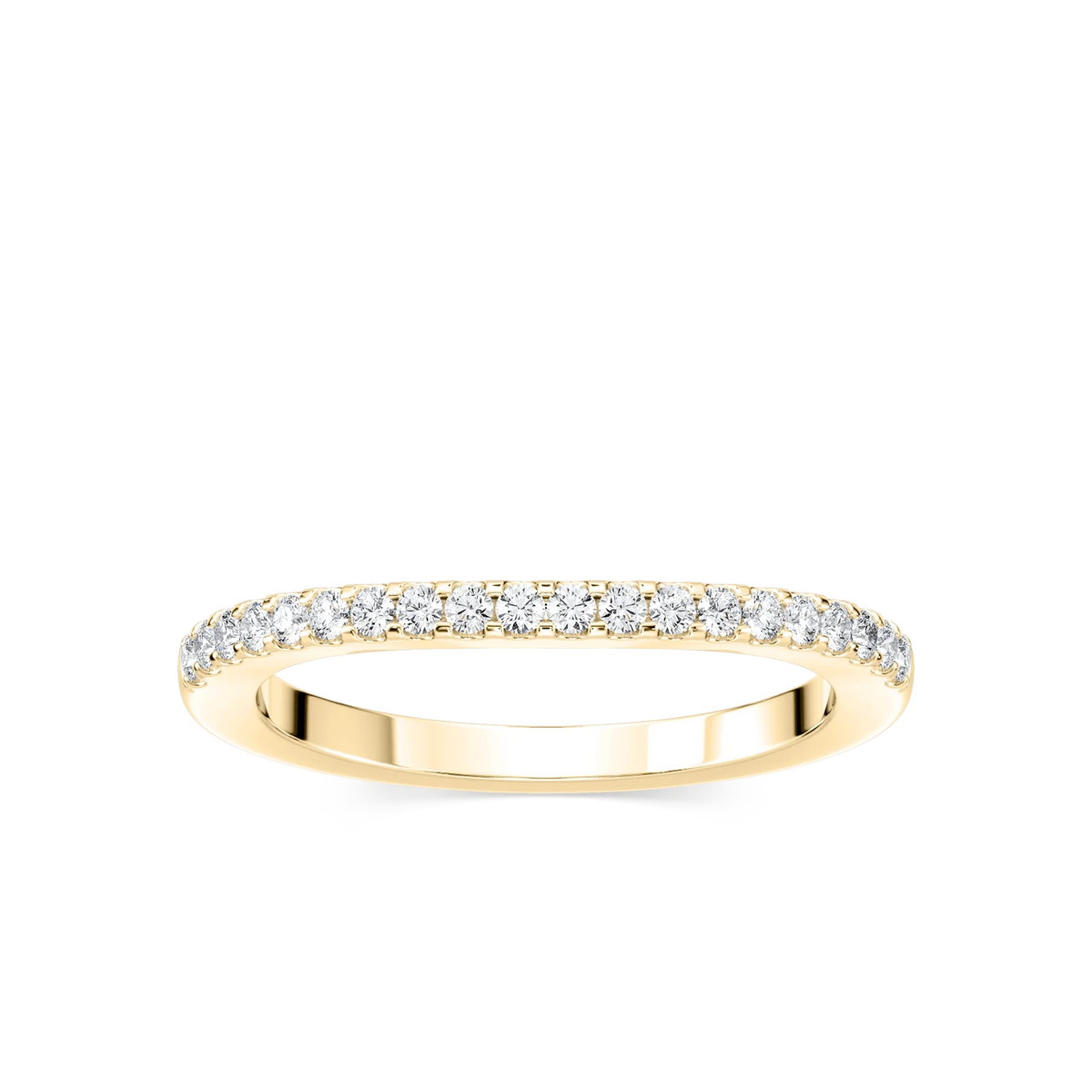 Frost Round LGD Pave Curved Band - 14K Yellow Gold