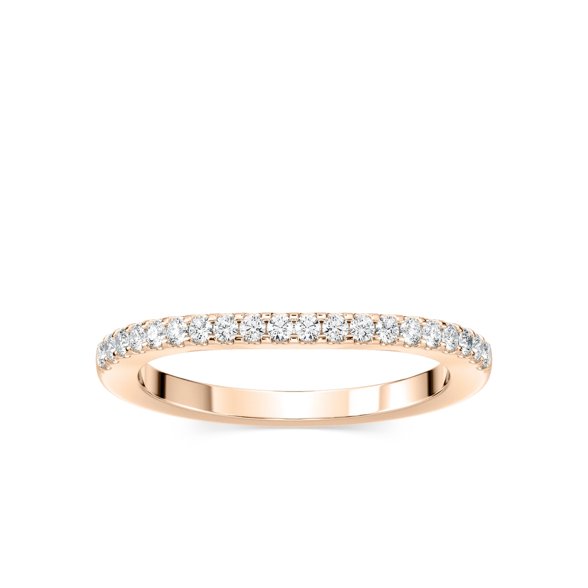 Frost Round LGD Pave Curved Band - 14K Rose Gold