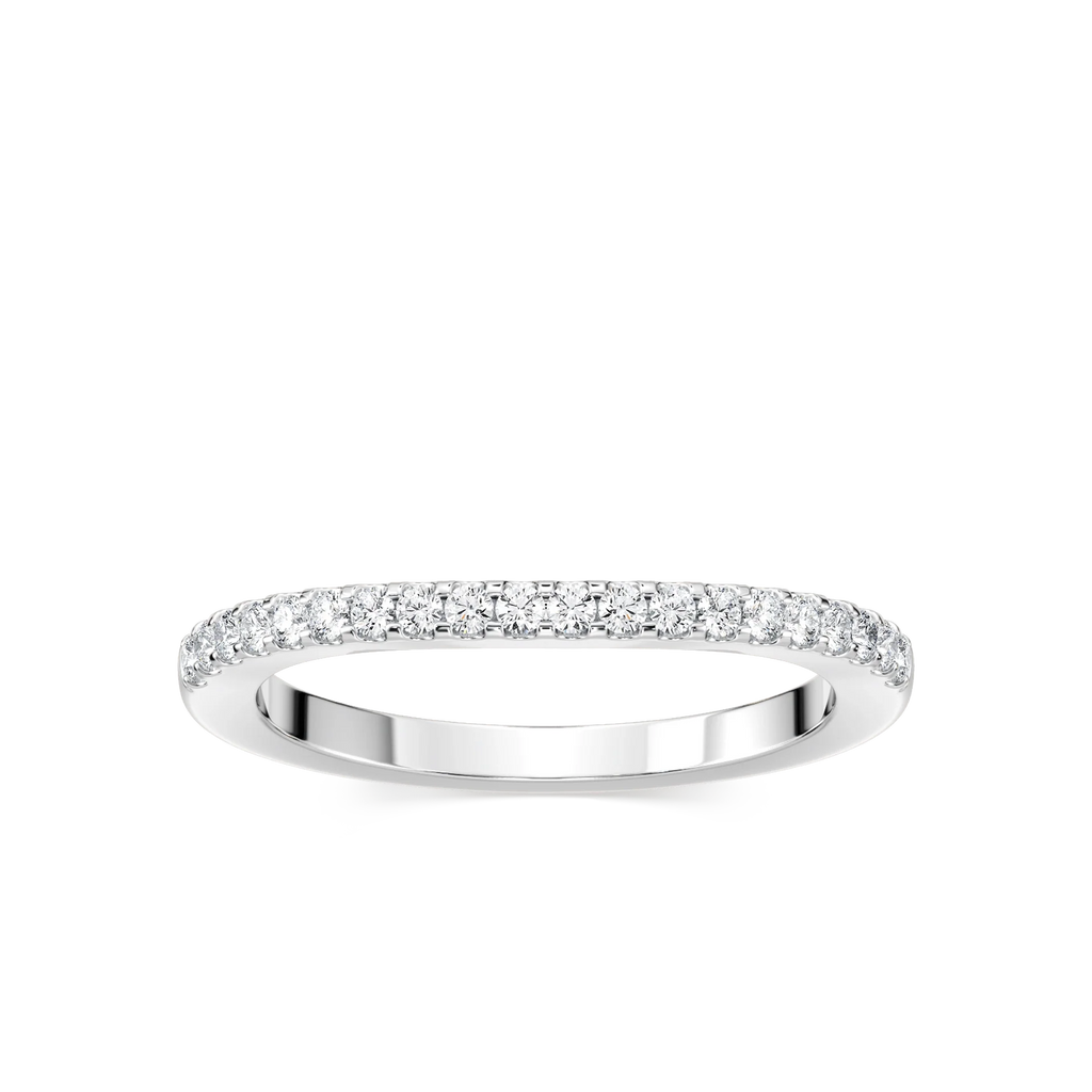 Frost Round LGD Pave Curved Band - 18K White Gold