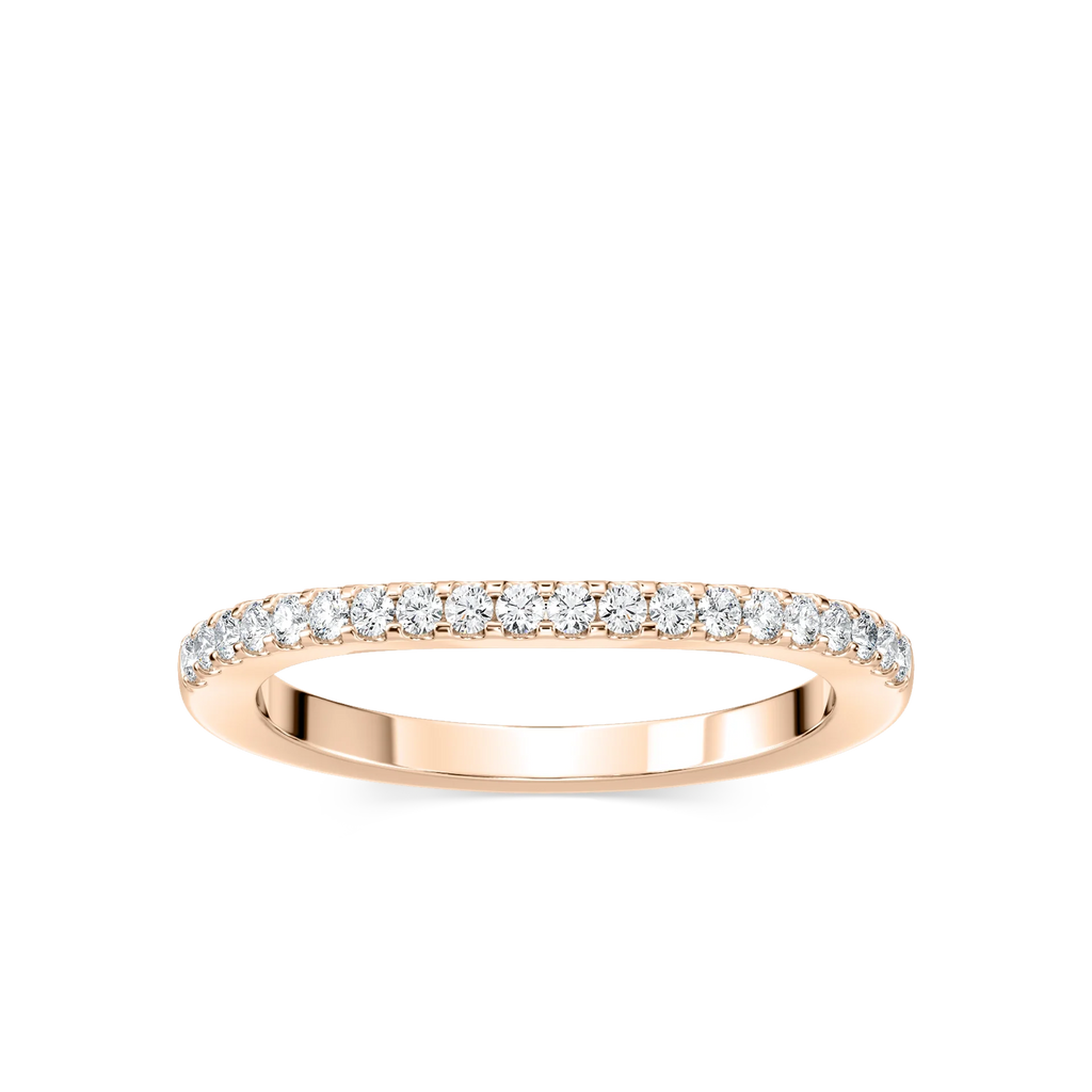 Frost Round LGD Pave Curved Band - 18K Rose Gold