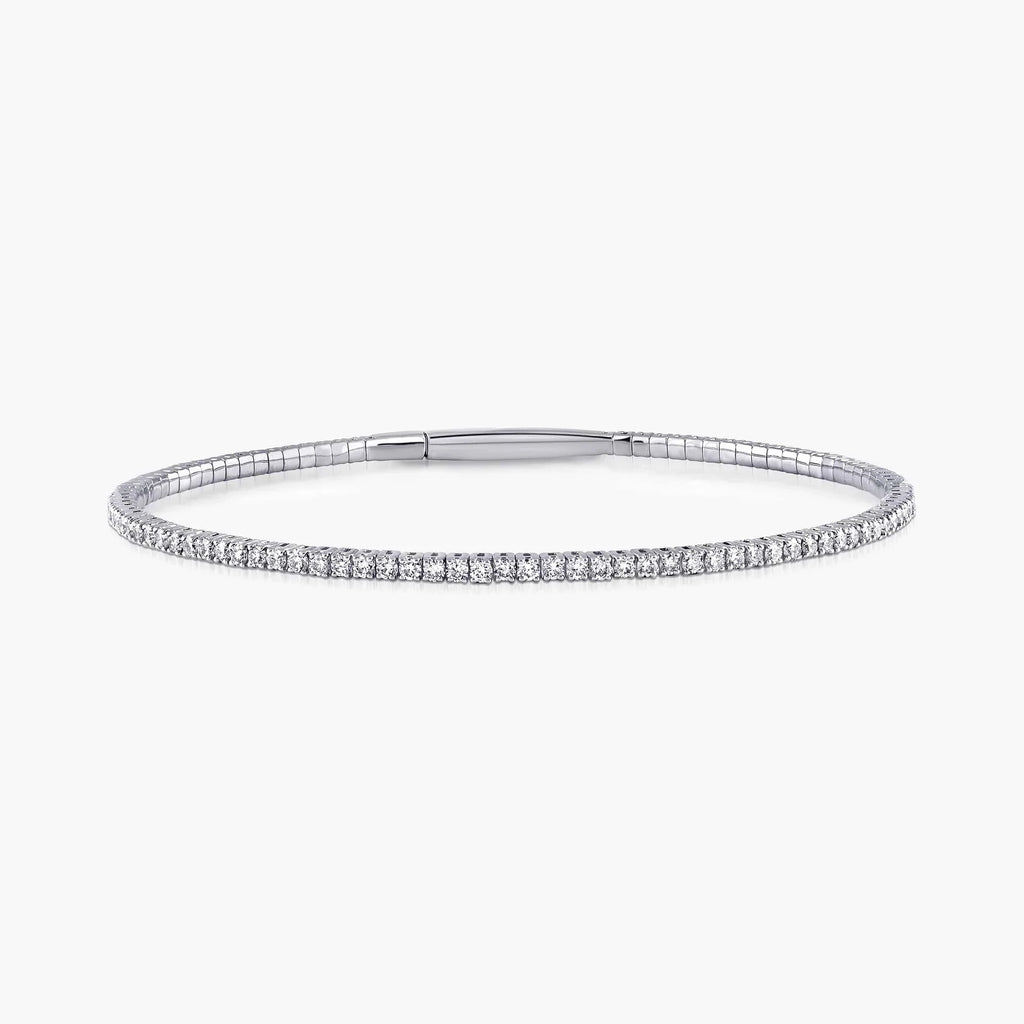 Round LGD Flexible Tennis Bangle Bracelet  - 7 Inches