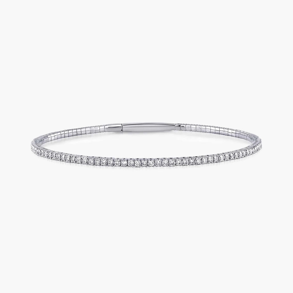 Round LGD Flexible Tennis Bangle Bracelet  - 7 Inches