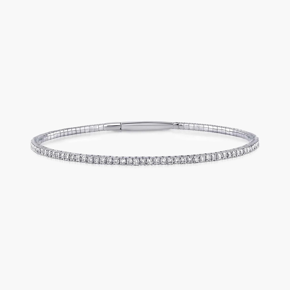 Round LGD Flexible Tennis Bangle Bracelet  - 7 Inches