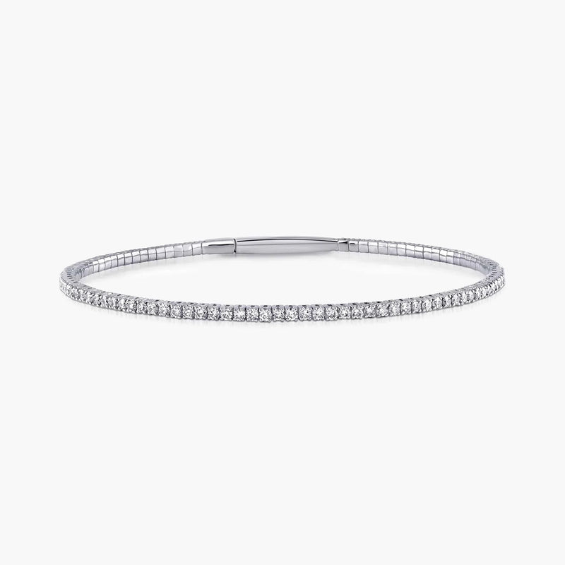 Round LGD Flexible Tennis Bangle Bracelet  - 7 Inches