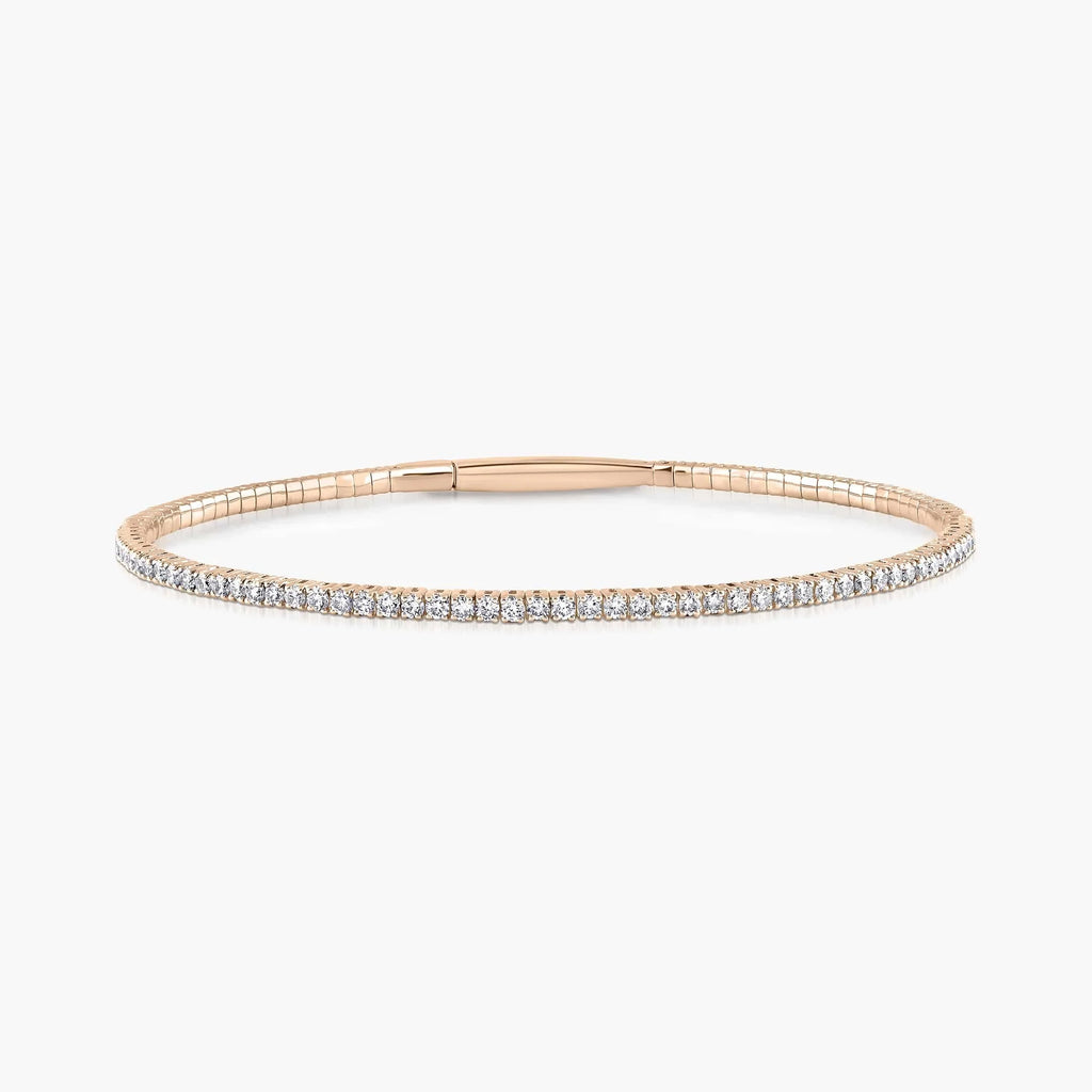 Round LGD Flexible Tennis Bangle Bracelet  - 7 Inches