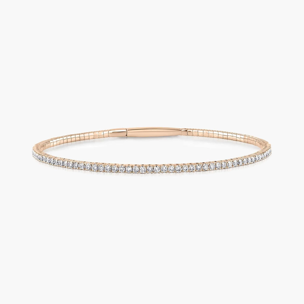 Round LGD Flexible Tennis Bangle Bracelet  - 7 Inches
