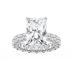 Giselle Radiant LGD Pave Eternity Hidden Halo Engagement Ring - 14K White Gold / 6 ⅙ ctw / F-VS2