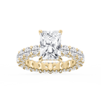 Giselle Radiant LGD Pave Eternity Hidden Halo Engagement Ring - 14K Yellow Gold / 7 ⅙ ctw / F-VS2