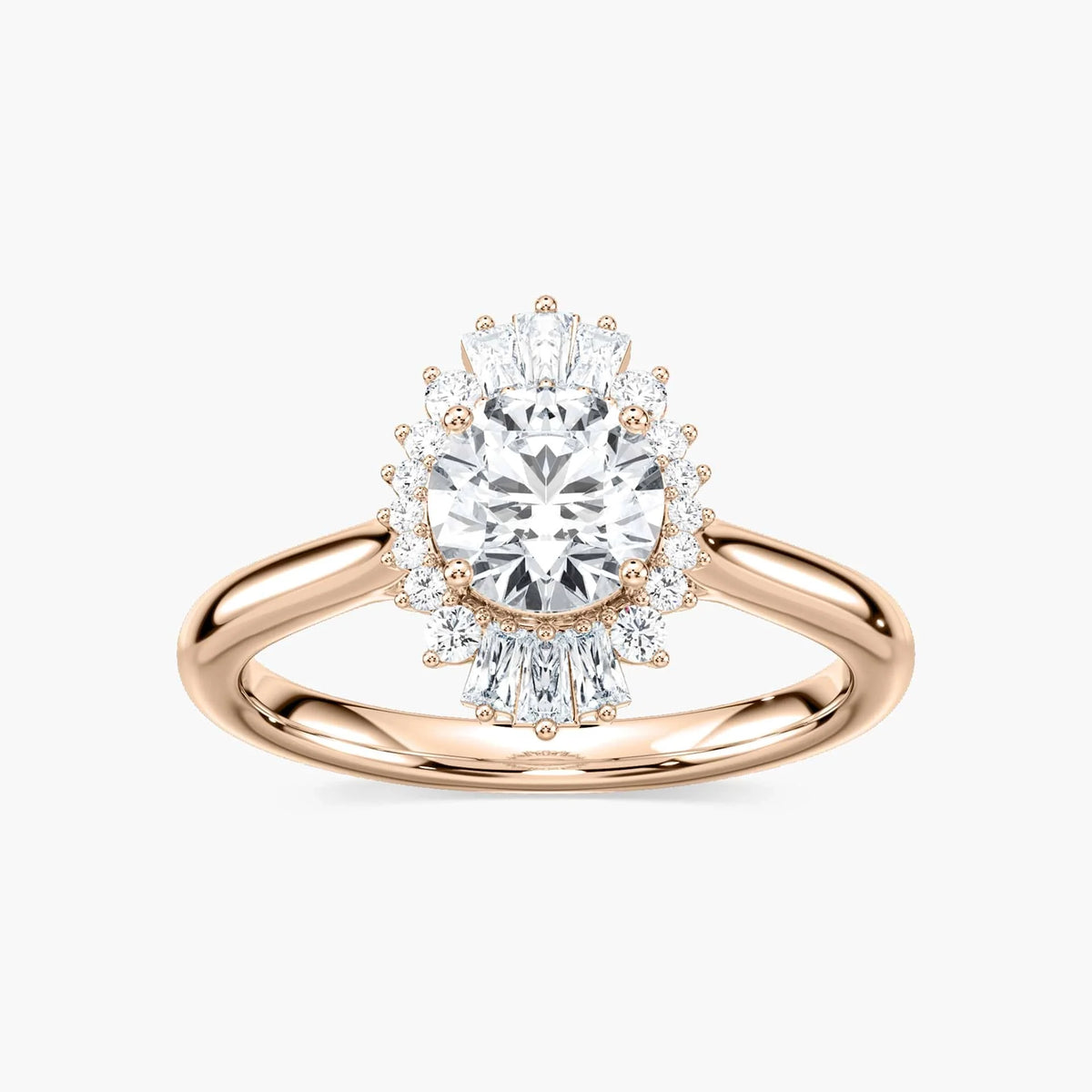 Katheryn Round LGD Vintage Halo Engagement Ring - 14K Rose Gold