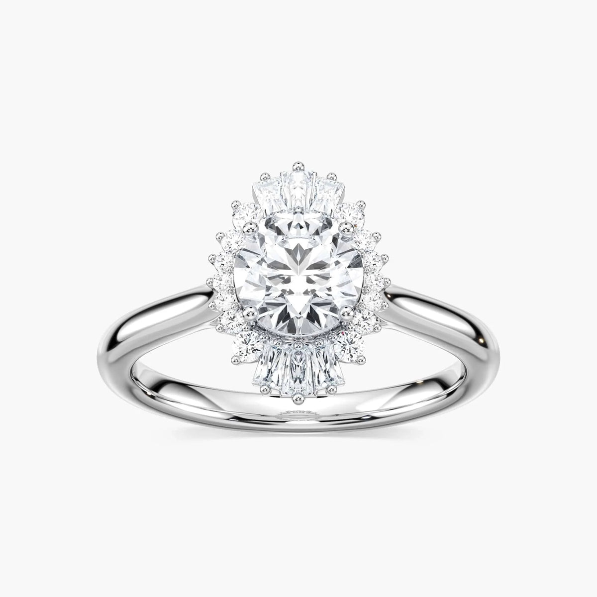 Katheryn Round LGD Vintage Halo Engagement Ring - Platinum