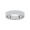 Regina 2 ctw Round LGD Double Row Shared Prong Eternity Band - 14K White Gold