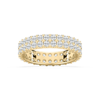 Regina 2 ctw Round LGD Double Row Shared Prong Eternity Band - 14K Yellow Gold