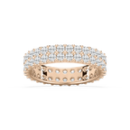 Regina 2 ctw Round LGD Double Row Shared Prong Eternity Band - 14K Rose Gold