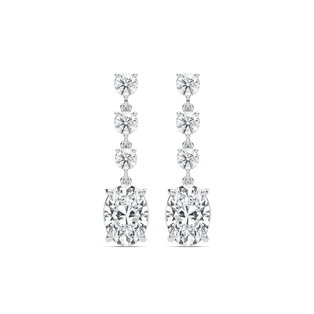 5 ⅛ ctw Oval and Round LGD Dangle Earrings