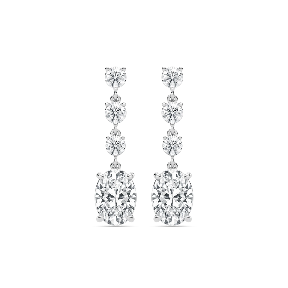 5 ⅛ ctw Oval and Round LGD Dangle Earrings