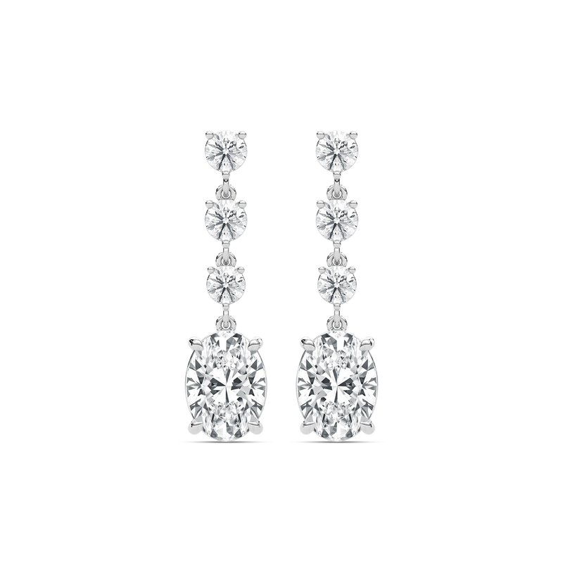 5 ⅛ ctw Oval and Round LGD Dangle Earrings