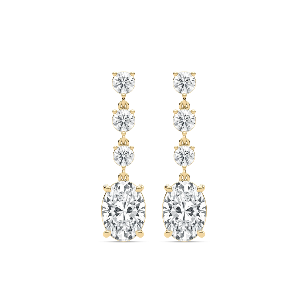 5 ⅛ ctw Oval and Round LGD Dangle Earrings