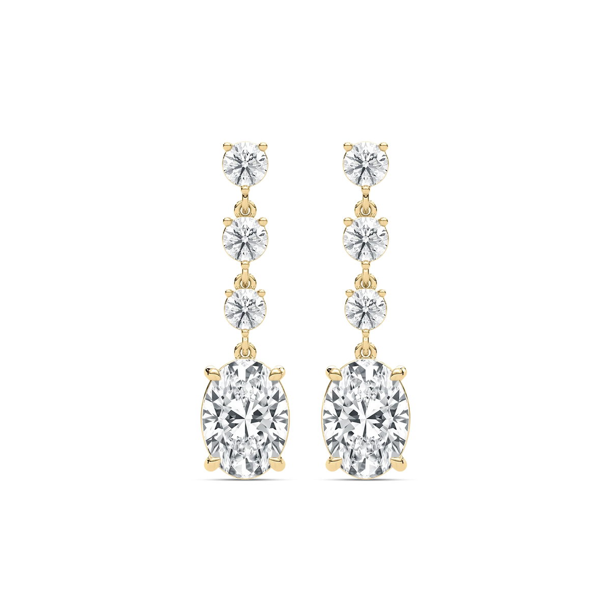 5 ⅛ ctw Oval and Round LGD Dangle Earrings